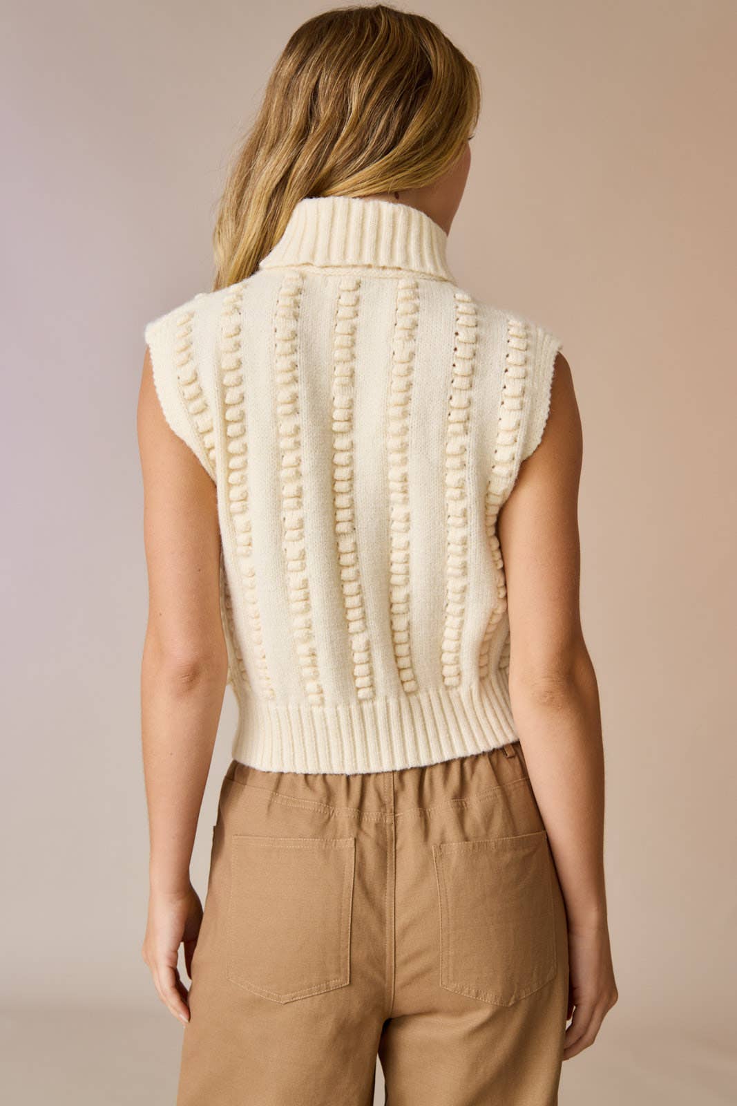 Willow Turtle Neck Textured Knit Vest