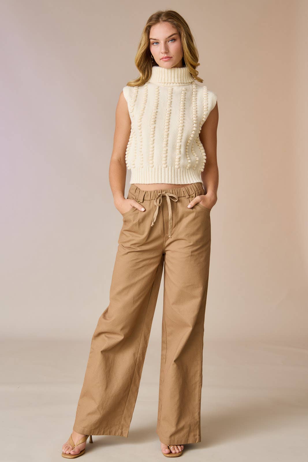 Willow Turtle Neck Textured Knit Vest