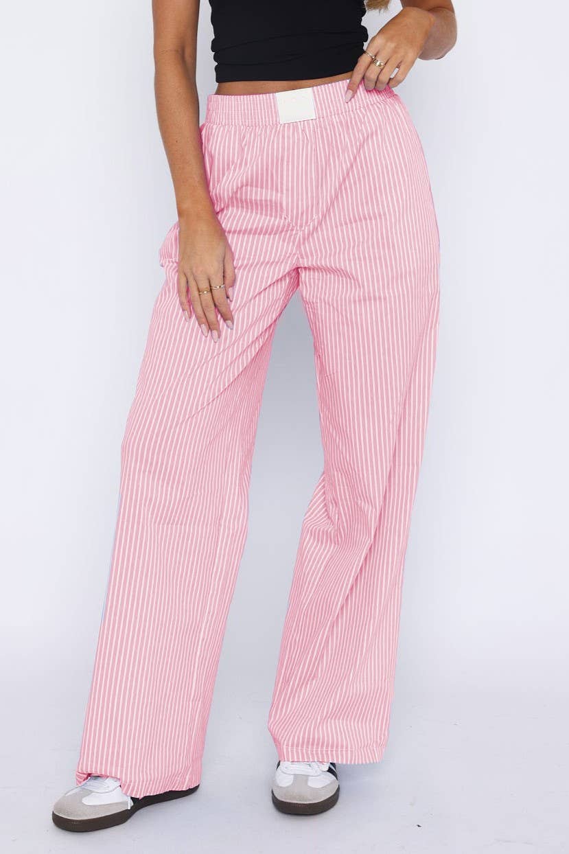 Stripe Pull On Wide Leg Pant