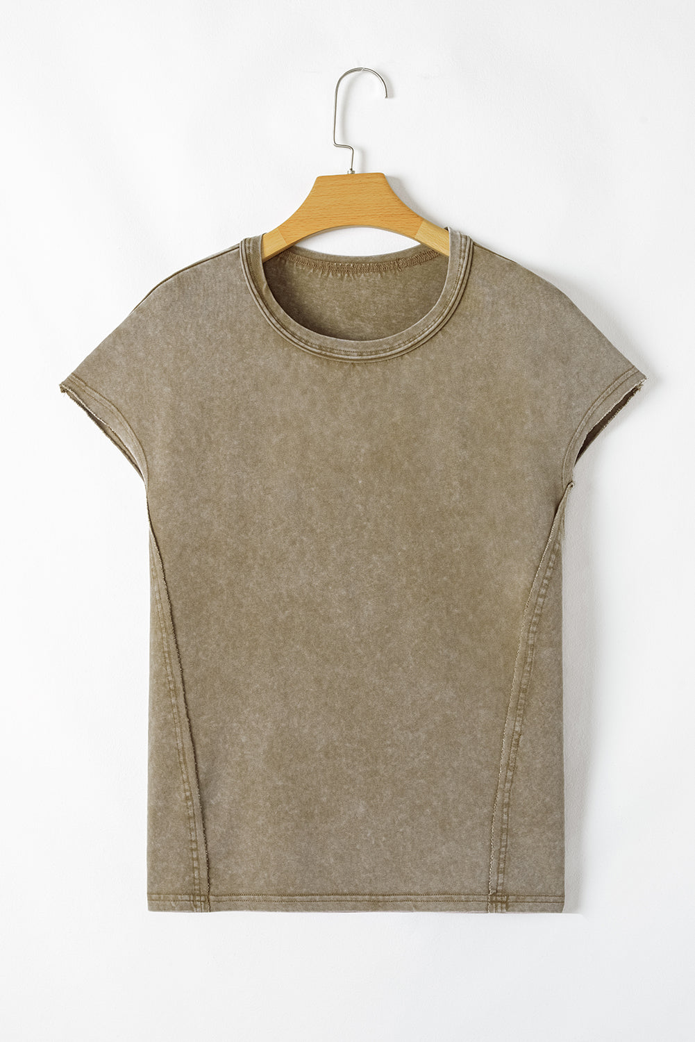 Sage Green Vintage Washed Short Dolman Sleeve Oversized T Shirt