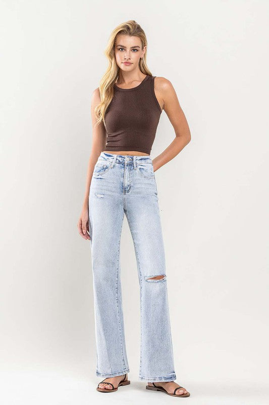 90's Vintage Super High Rise Flare Jeans