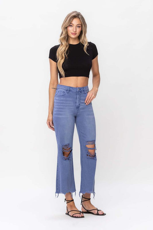 90's Vintage Crop Flare Jeans