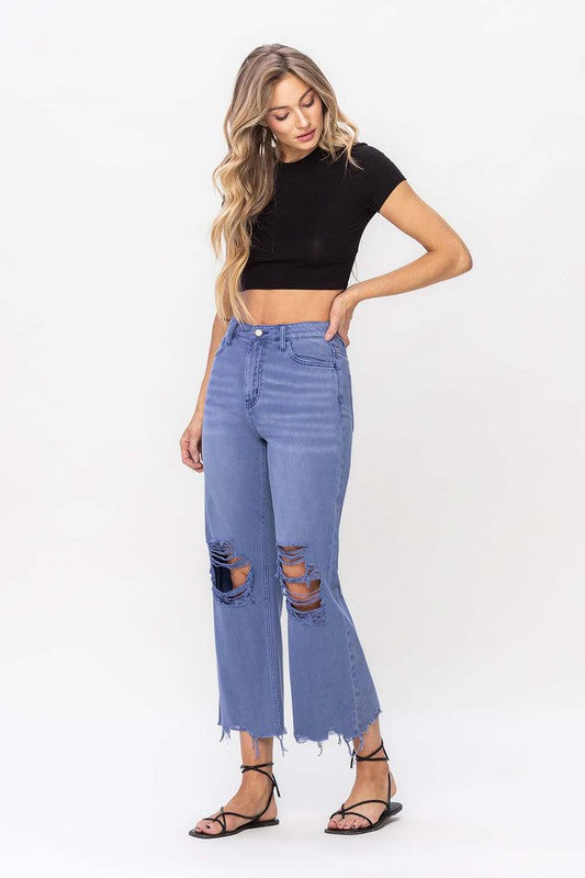 90's Vintage Crop Flare Jeans