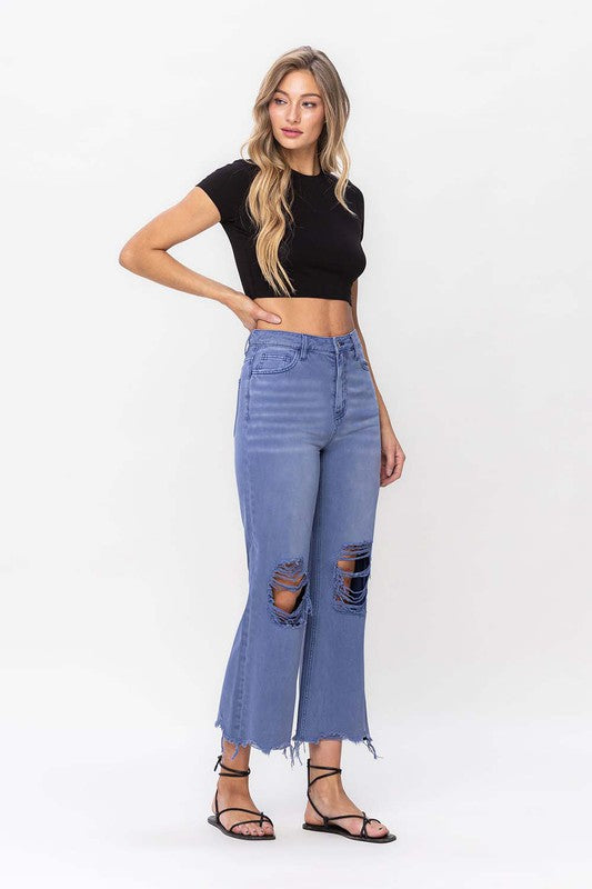 90's Vintage Crop Flare Jeans