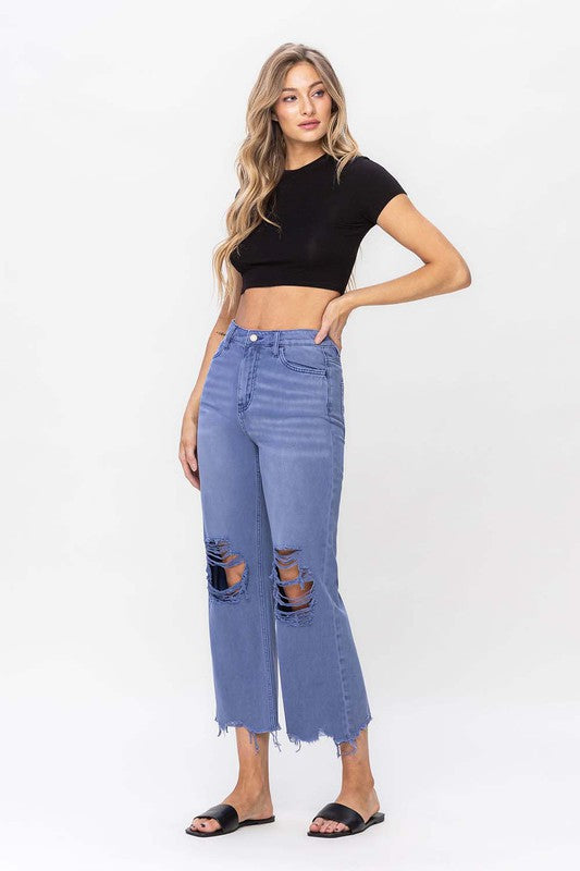 90's Vintage Crop Flare Jeans