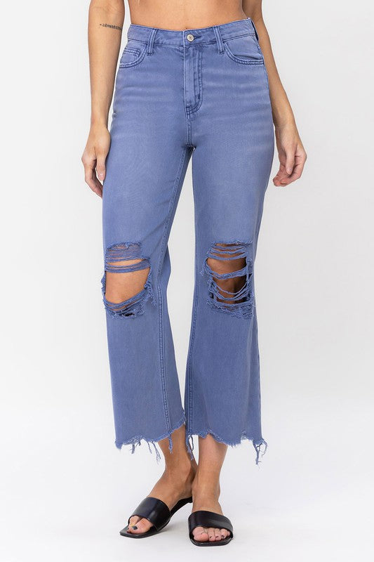 90's Vintage Crop Flare Jeans