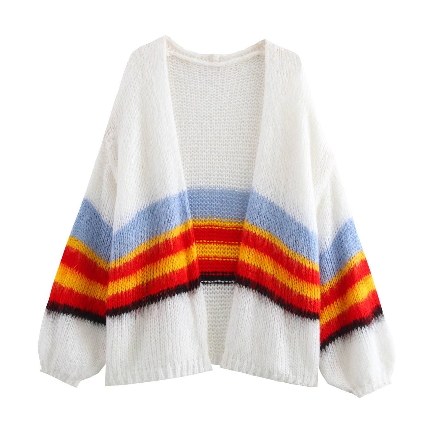 Colored Striped Soft Cardigan