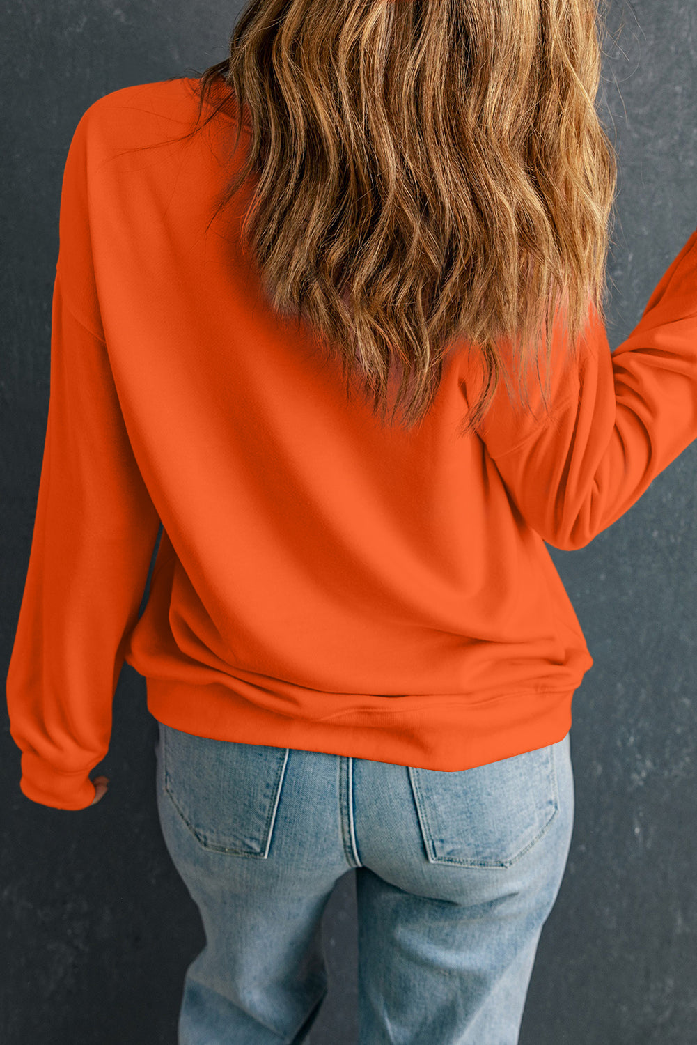Red Solid Classic Crewneck Pullover Sweatshirt